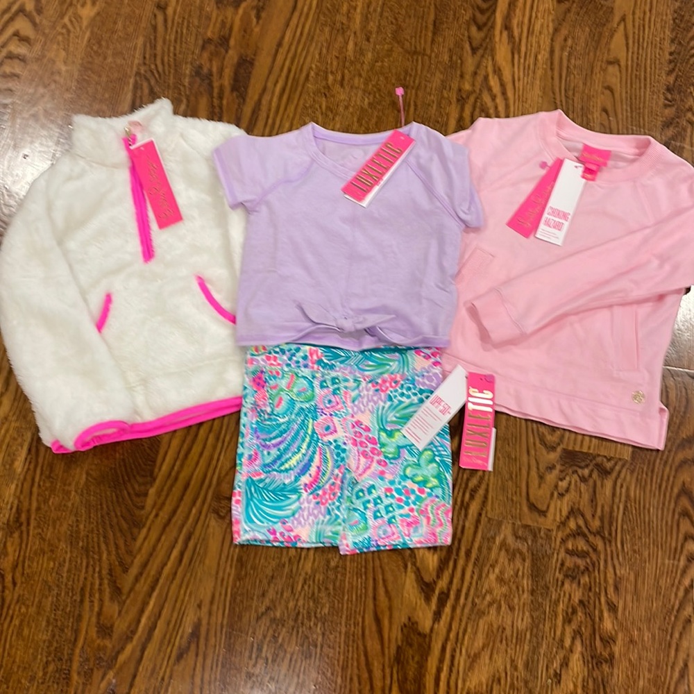 Group of girls size small (4-5) Lilly Pulitzer bike shorts and tops